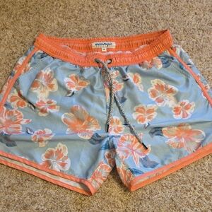 Floral Swim Shorts with Drawstring